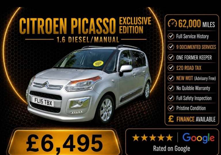 2015 Citroen C3 Picasso 1.6 HDi 8V Exclusive 5dr MPV Diesel Manual