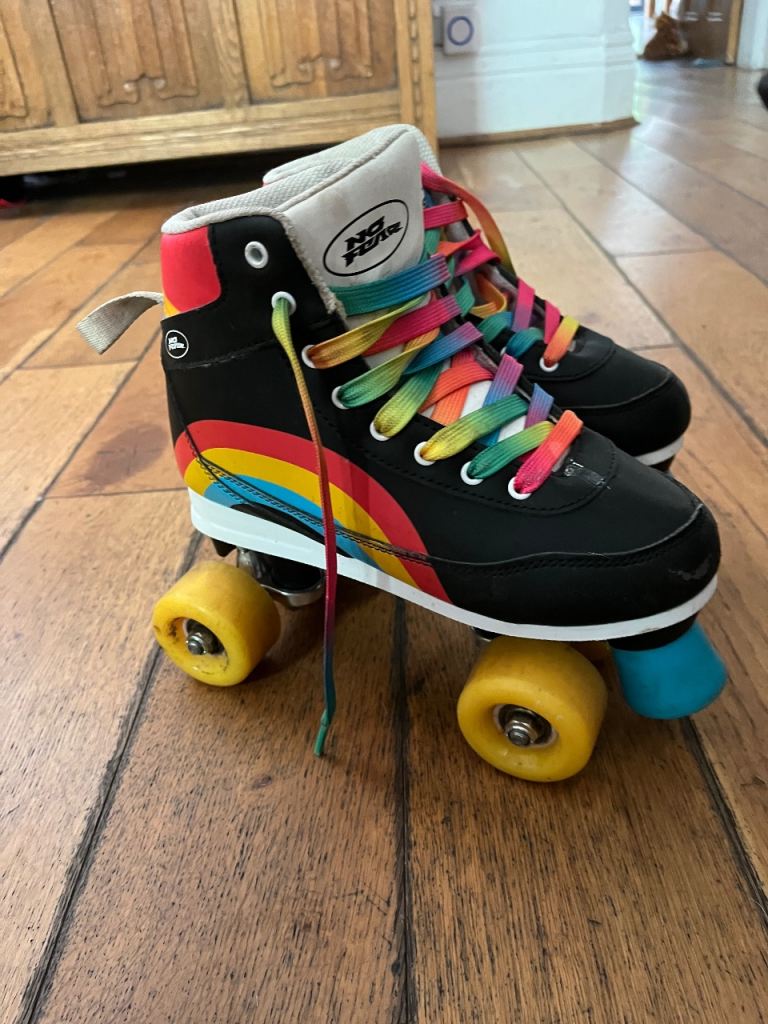 No Fear Rainbow Roller Skates - Good Condition