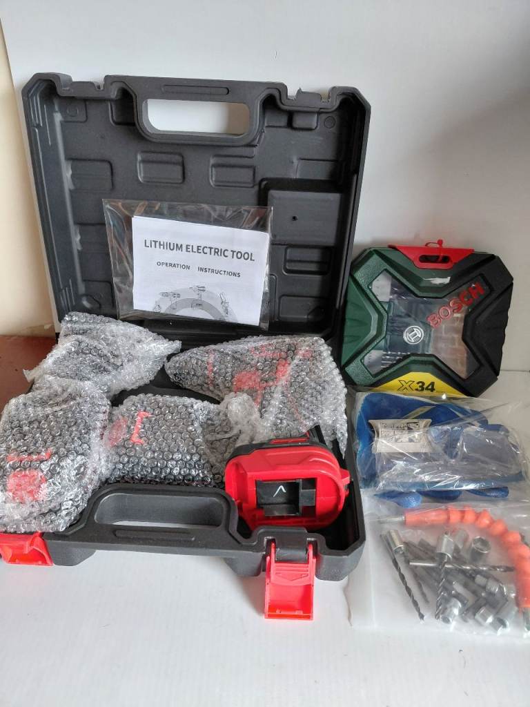 Cordless drill/driver + 34pc Bosch drill set