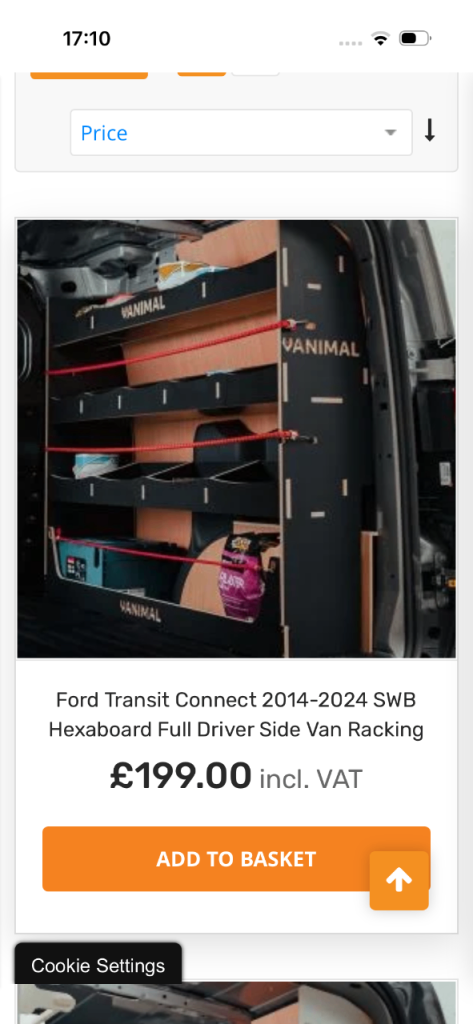 Black vanimal racking