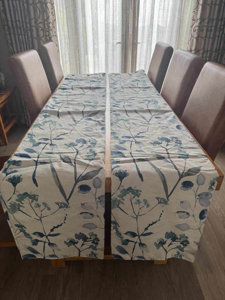 Next - Blue Isla  floral black out/thermal eyelet curtains