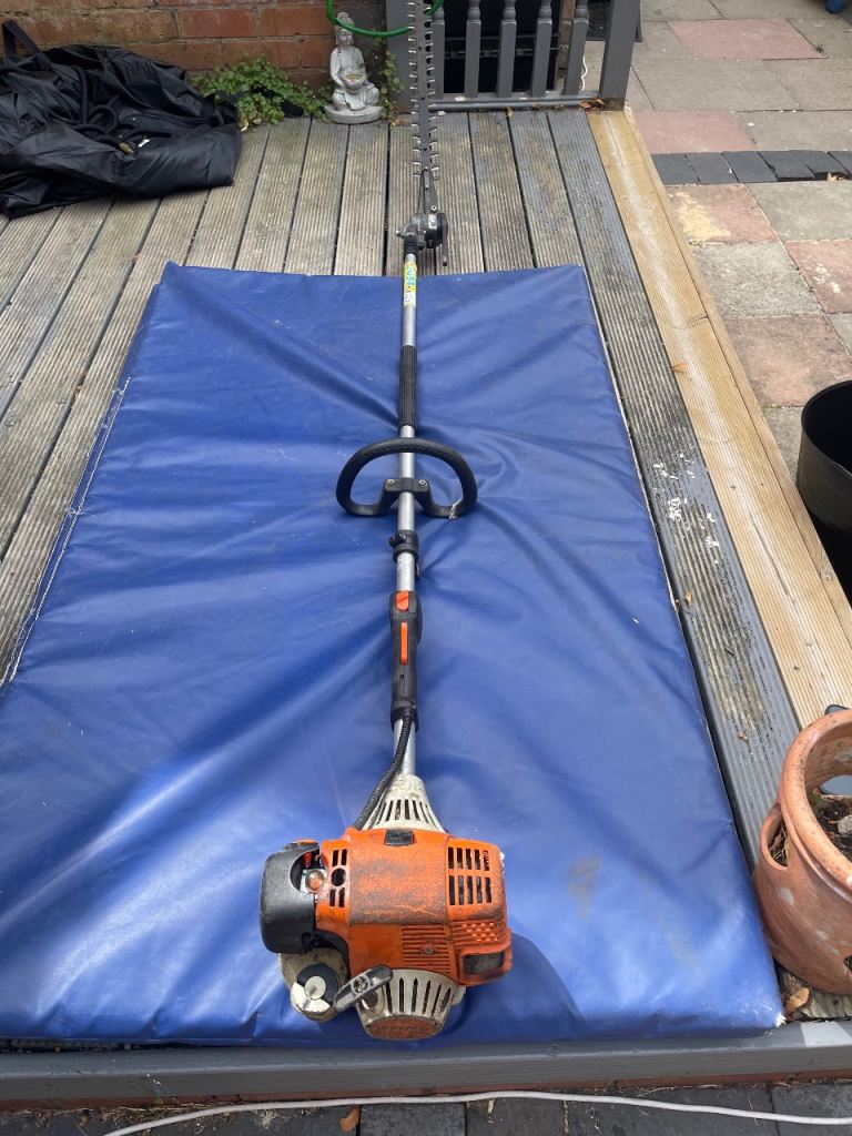 Stihl Petrol Long-Reach Hedge Trimmer – Orange, Fair Condition