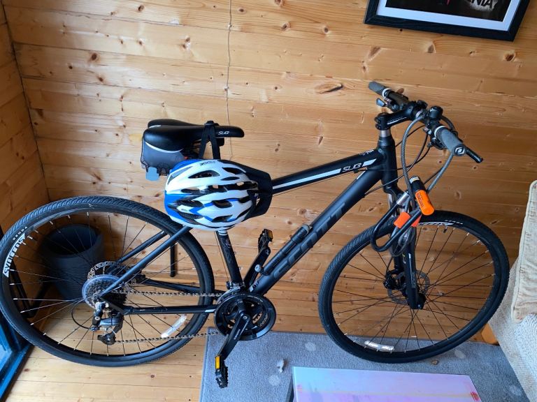 RRP £500 Scott mens bike Sub Cross 50 Hybrid Bike-MEDIUM Frame Disc Brakes free lock/helmet