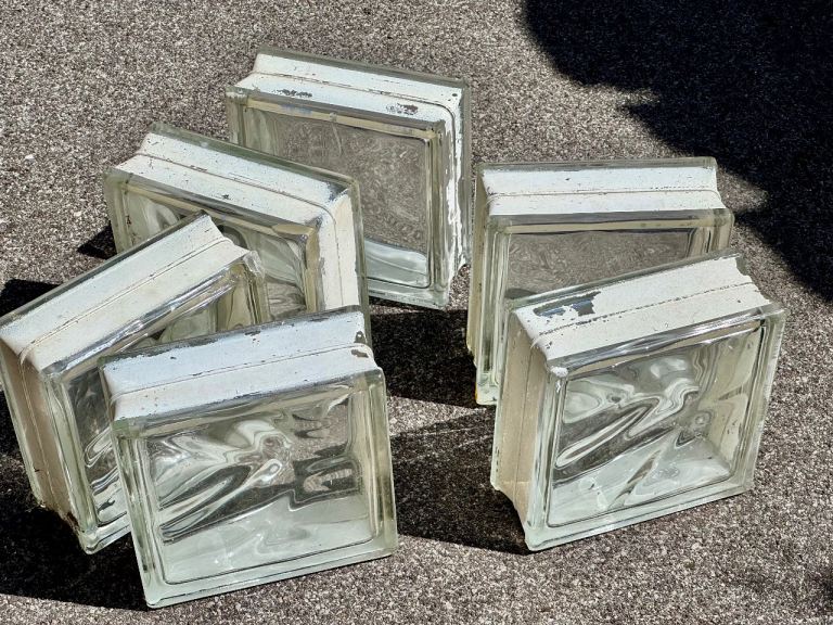 Glass Building Blocks - Clear, Used Condition