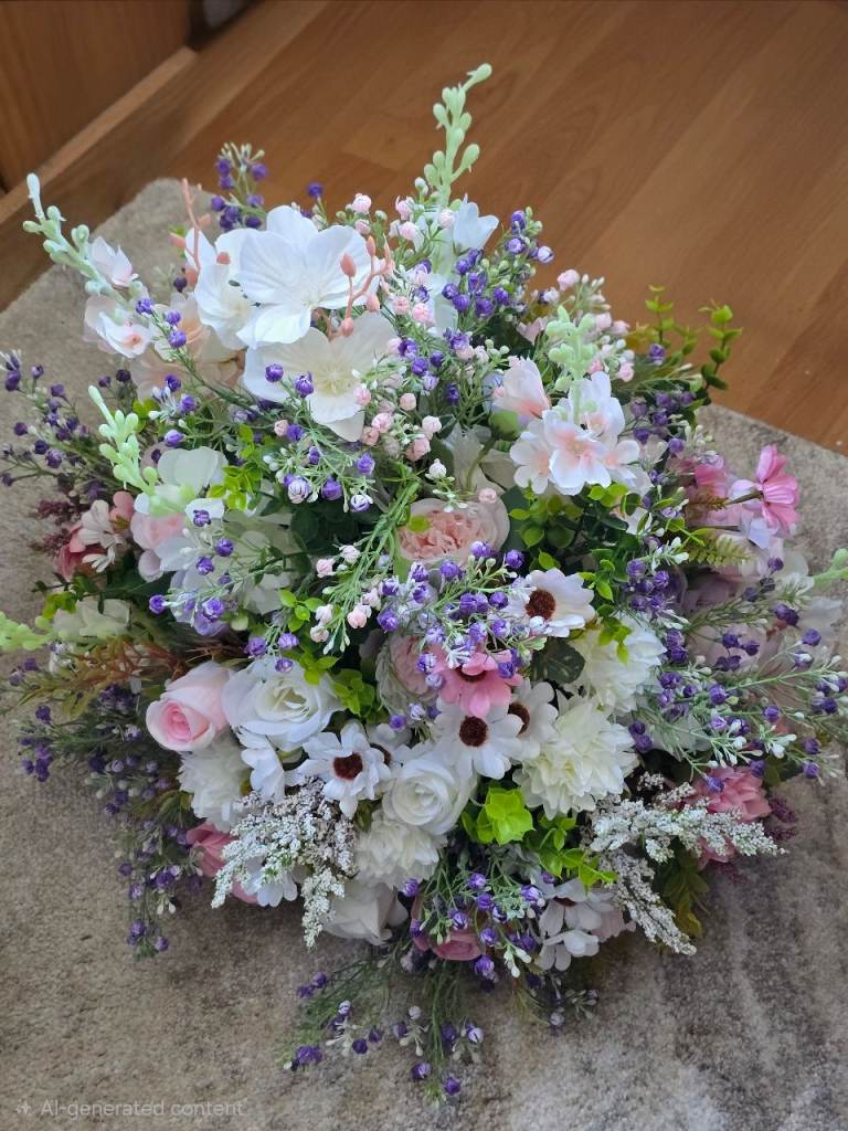 Artificial Flower Arrangement – Multicoloured, Good Condition.  DIY