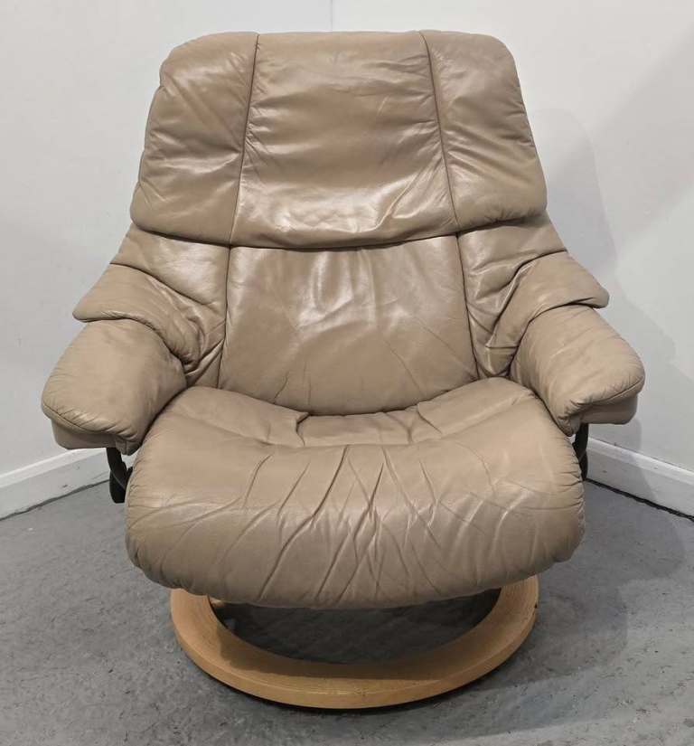Ekornes Stressless Leather Recliner Chair Beige 52252