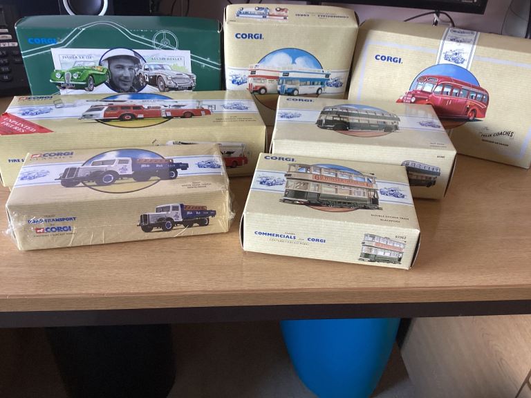 9 Corgi vehicles in original boxes