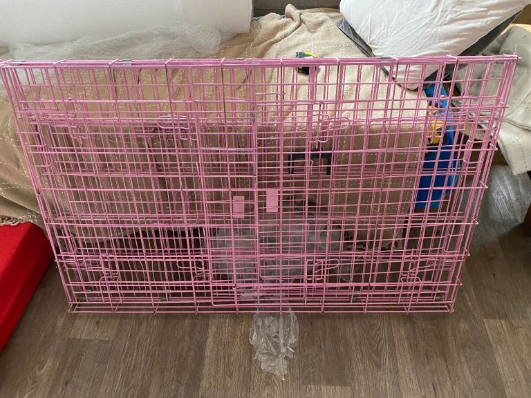 Extra large pink dog pet crate cage only 