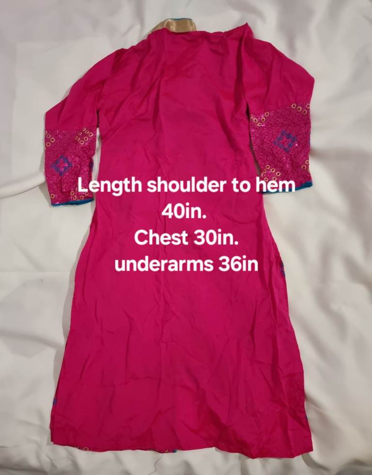 New 3 piece stitched suit. Asian dress. Pink, blue, gold. Party dress