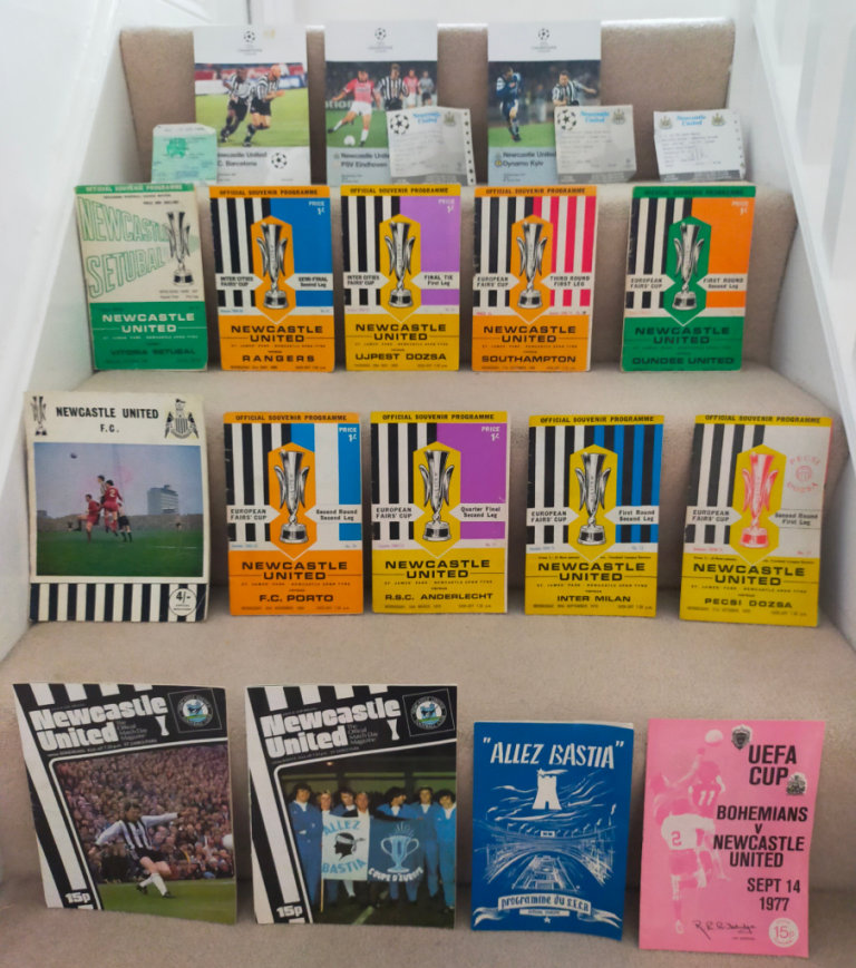 Newcastle United In Europe (Fairs, Champ L, UEFA Programmes, tickets, 