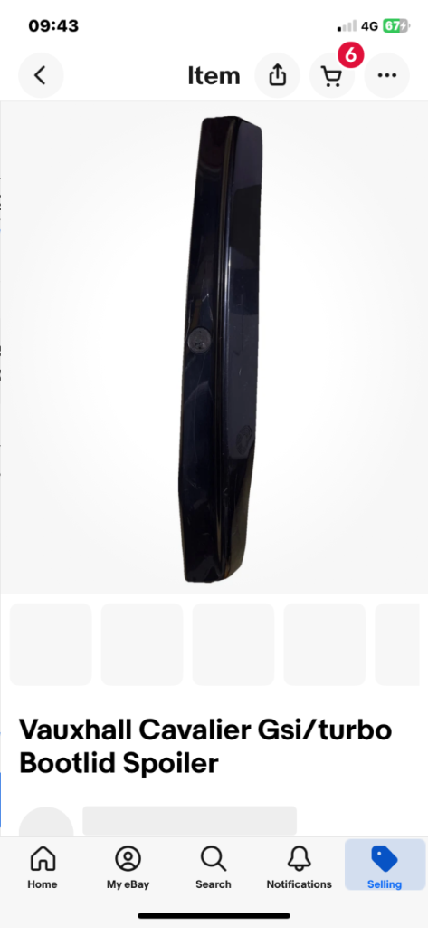 Vauxhall cavalier GSI 2000 boot spoiler / lip