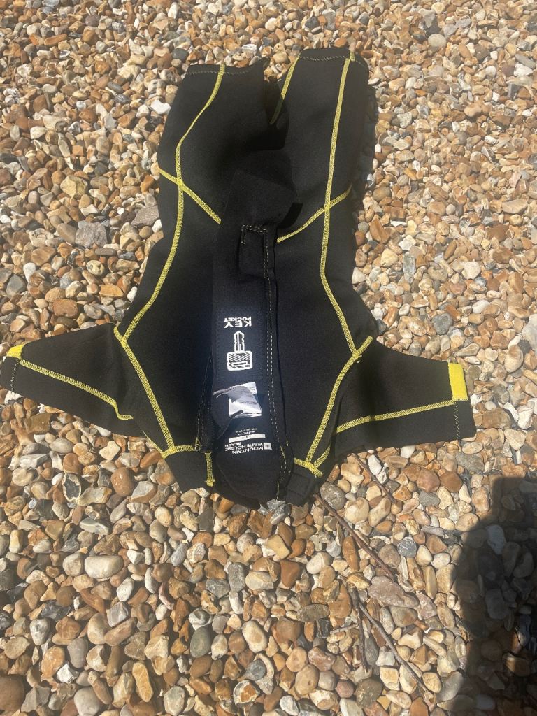 Black Wetsuit Top with Yellow Stitching – Good Condition