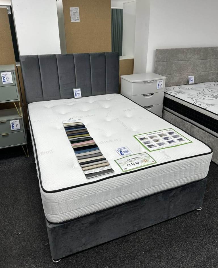 Luxury Double Divan Bed + Mattress – Same Day London Delivery