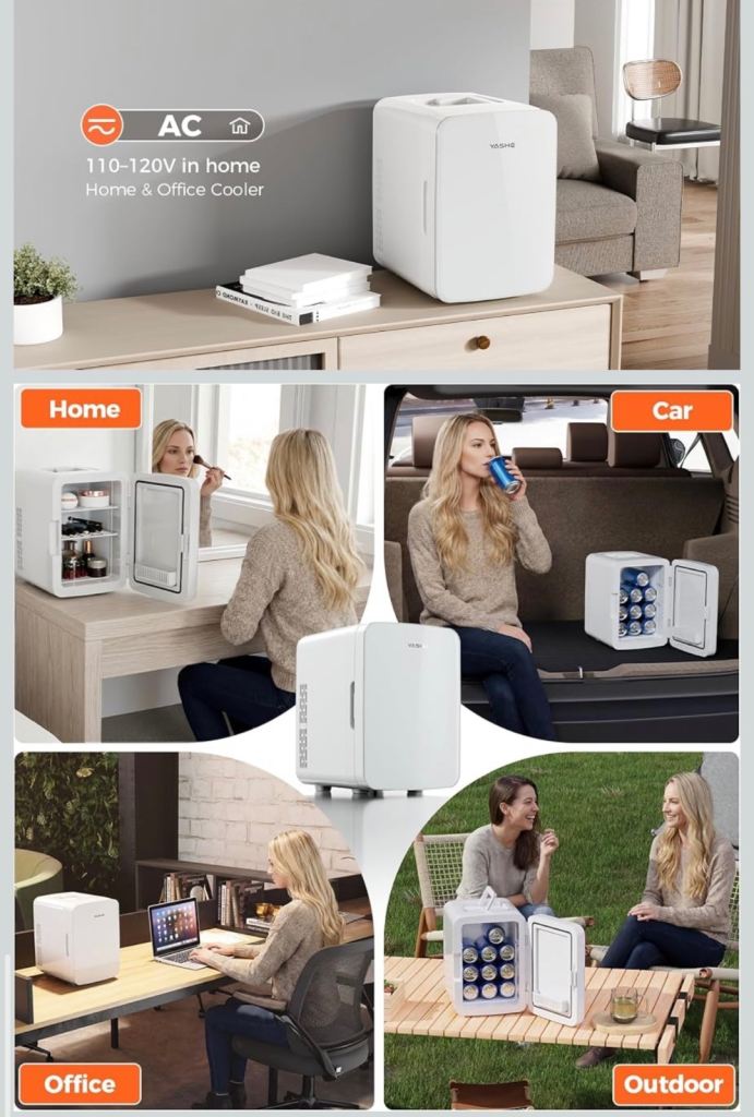 YASHE 10L Skincare Mini Fridge - White, New in Box