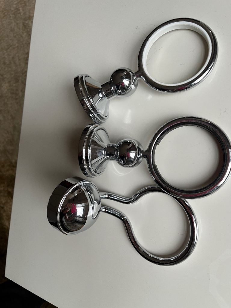 Bundle of 3 x chrome toothbrush cup holders 