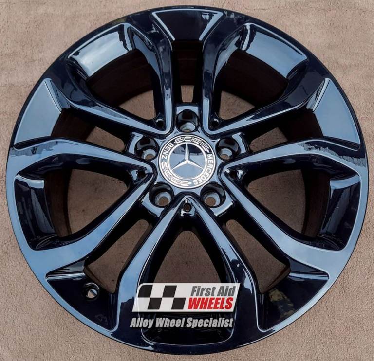  R501BG Swap MERCEDES C CLASS W205 4x 17'' GENUINE 5 TWIN SPOKE GLOSS BLACK ALLOY WHEELS