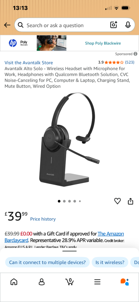 Alto solo wireless office headset