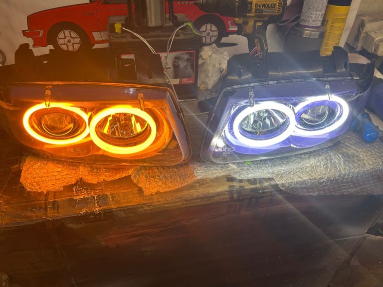 VW Polo 6N1 94-99 twin halo headlights (modified)