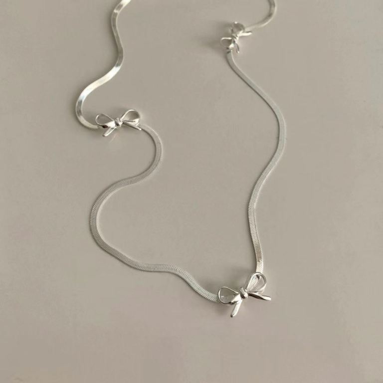 S925 bow necklace 