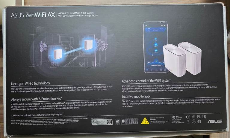 ASUS ZenWiFi AX Whole-Home Tri-Band Mesh WiFi 6 System (XT8)