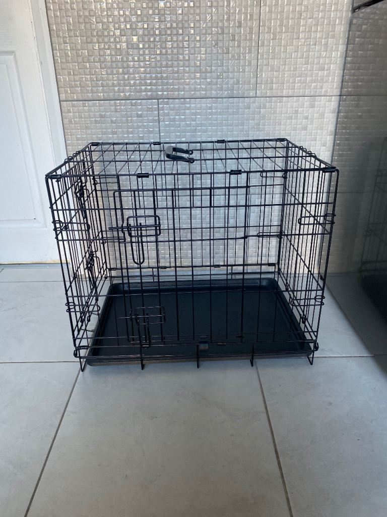 Metal Pet Crate with Tray – Black, Good Condition like new Not used 