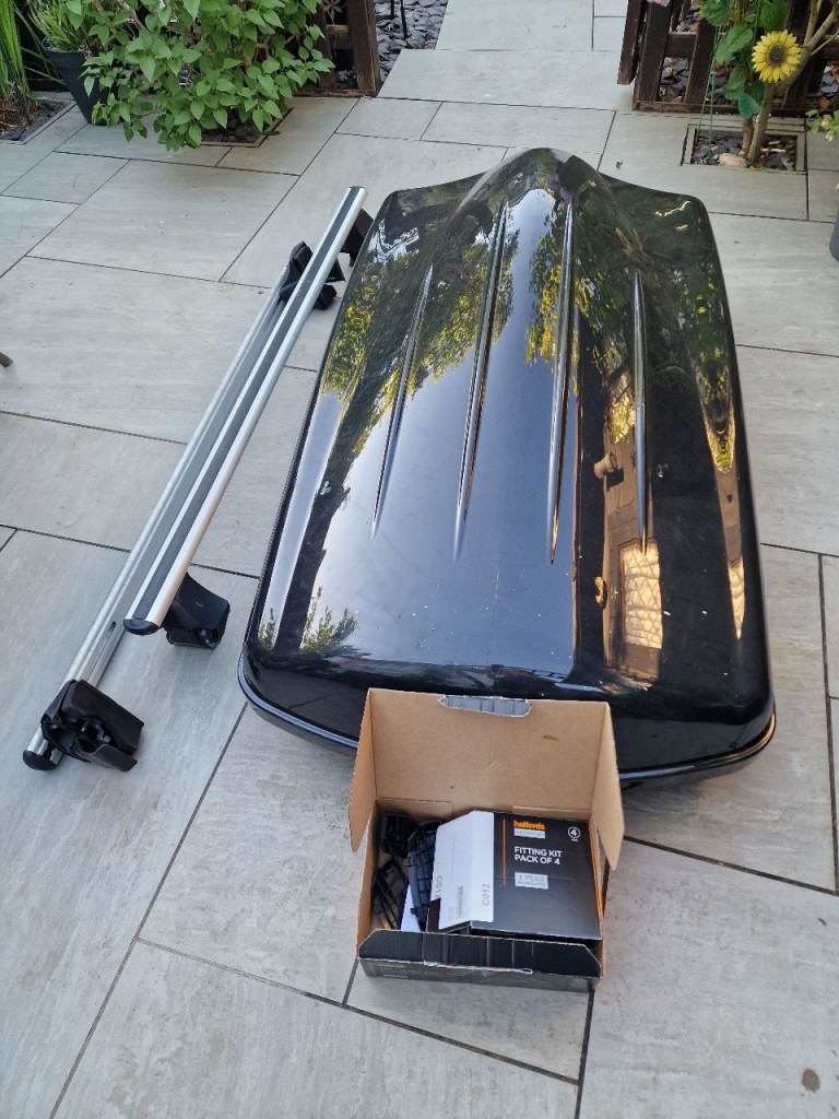 Halfords Modula Roof Box, Bars, And Foot Pack