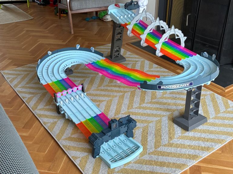 Hot Wheels Mario Kart Rainbow Road Race Track Playset