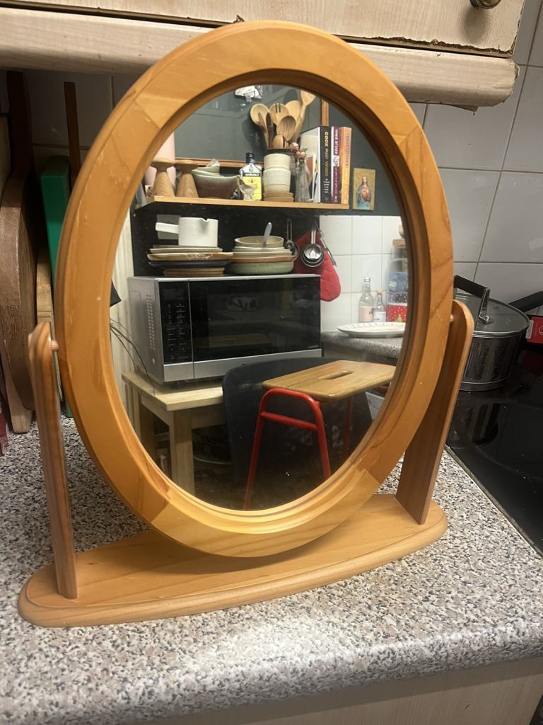 Table mirror and stand 