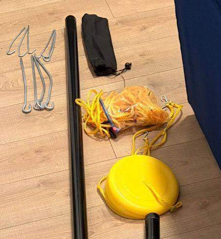 Vermont portable beach volleyball poles + sand anchor kit 