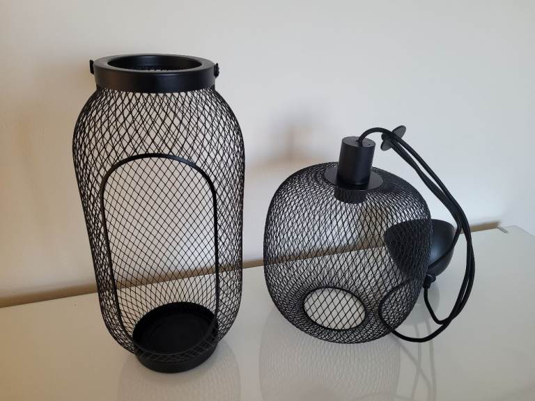 Ikea home decor bundle black lantern & light shade