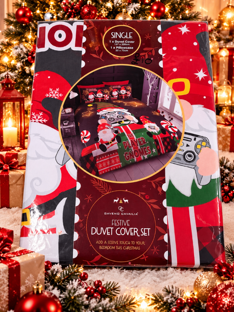 Festive Duvet Cover Set - Single, Player Gnomes Design, £10.00 for Sale