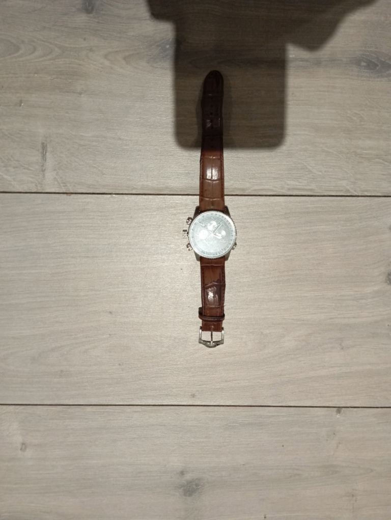 Rotary Men's Watch with Brown Leather Strap – Good Condition