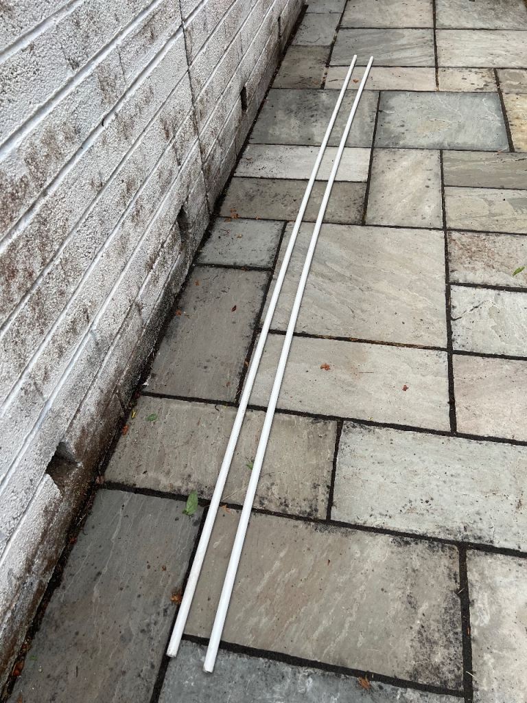 Pair of White Plastic Pipes - Used Condition