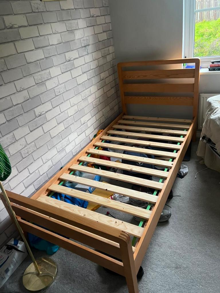 Single wooden bed frame