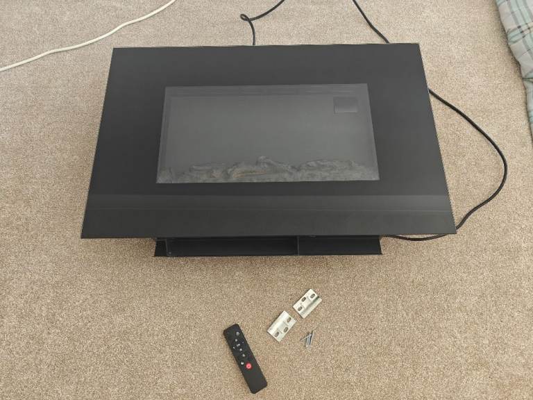 Electric wall mounted fire, fully working with remote control and wall brackets