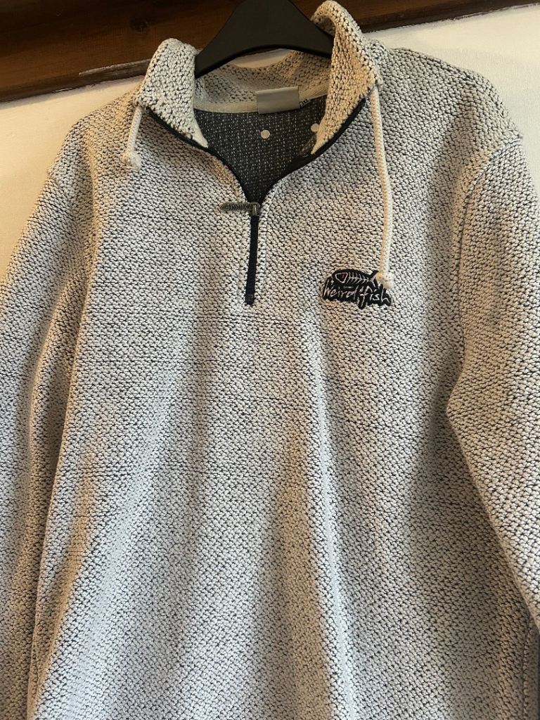 Weird Fish Quarter Zip Fleece – Speckled Grey, Medium