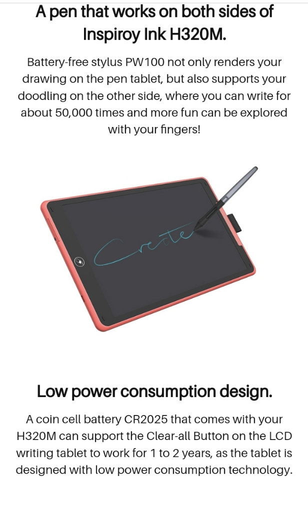 HUION Inspiroy Ink H320M 5080 LPI Art Drawing Tablet for Fun