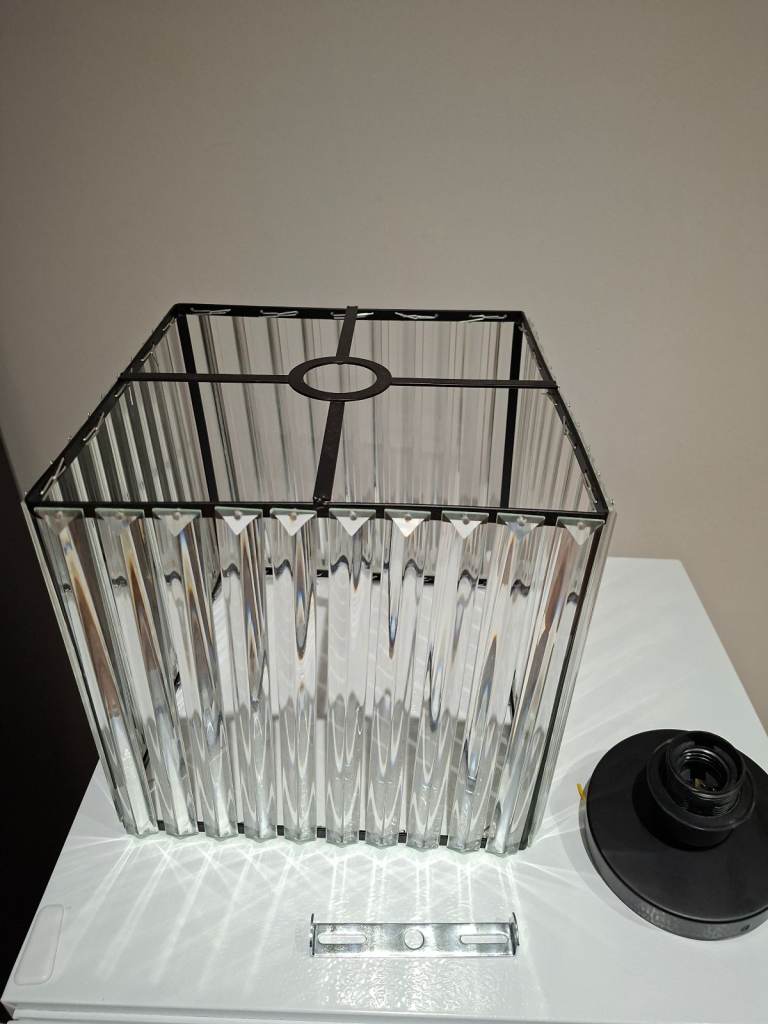 Clear Glass Lamp Shade - Square, Good Condition