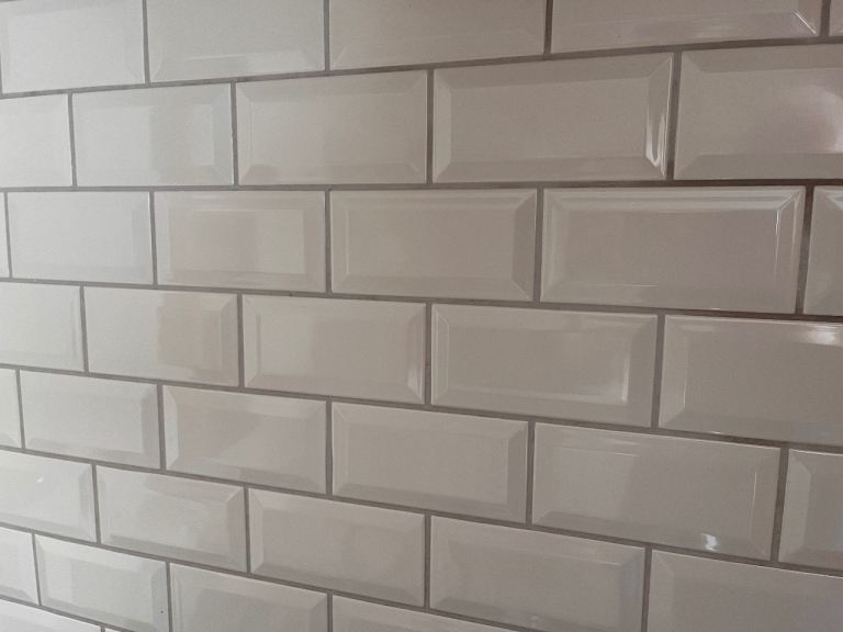 Cream bevel wall tiles 