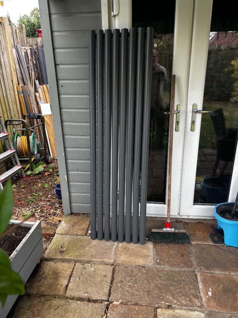 Modern Grey Vertical Radiator – Good Condition