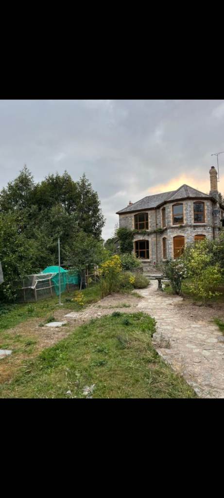 Chicken coop and run with chickens 