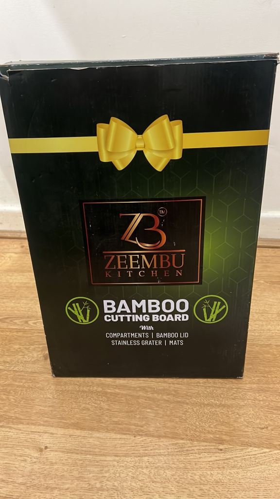 NEW Zeembu Kitchen Bamboo Cutting Board with Graters and Containers