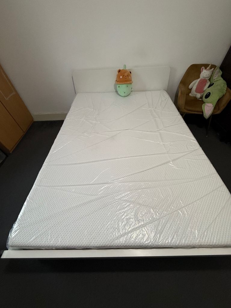 IKEA - ÅBYGDA Foam mattress, firm/white, Standard King