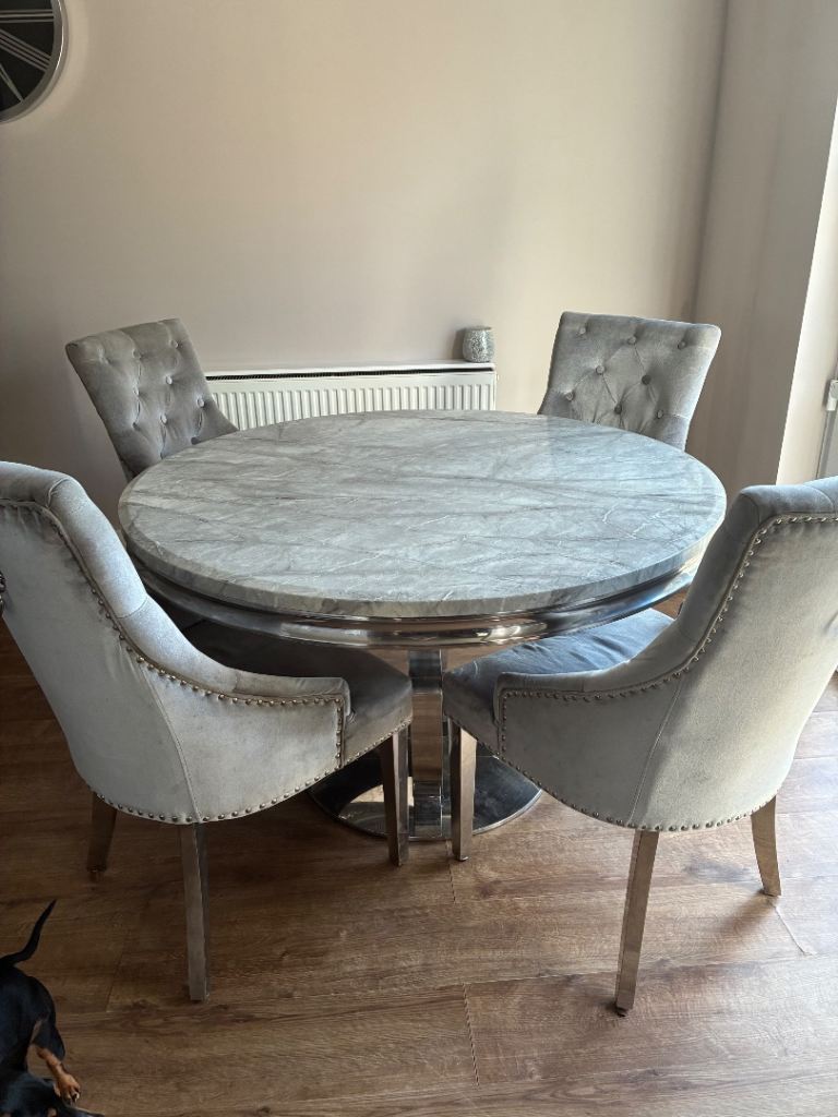 Marble table an four chairs