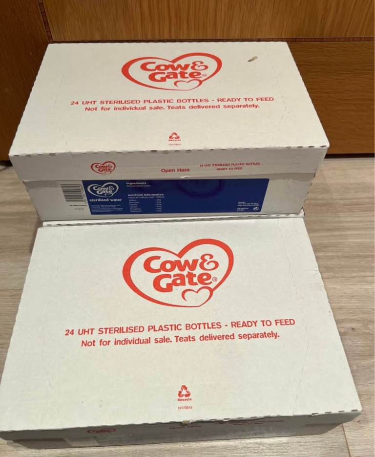 FREE: Unopened Cow & Gate Sterilised Water Bottles (Ready to Feed)