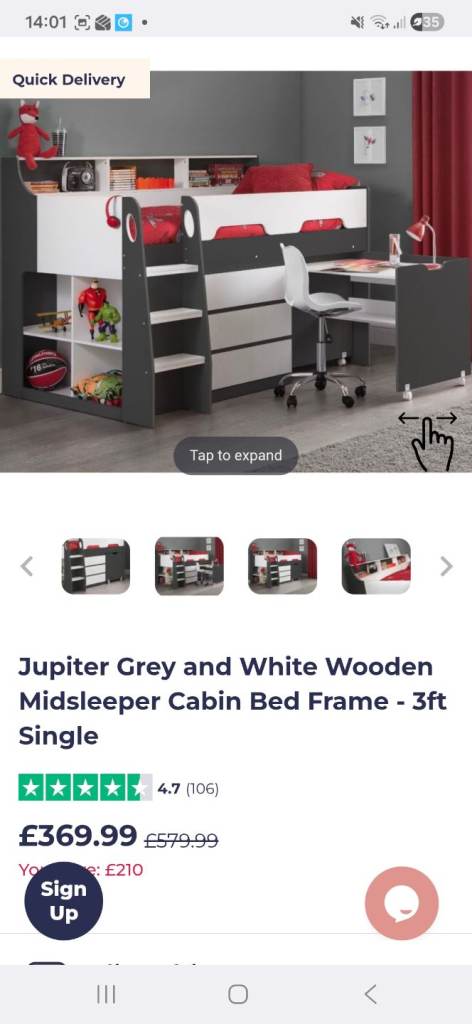 single midsleeper bed 