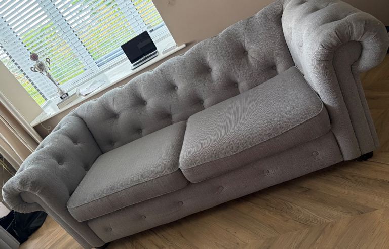 DFS Belair 3 Seater Sofa Bed & Armchair - Ash Grey