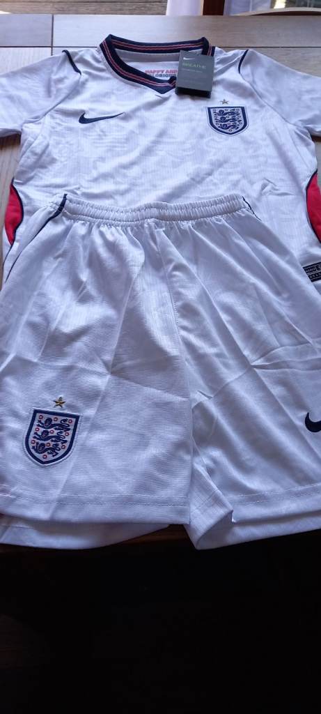 New Nike England Football Kit – White, with tags