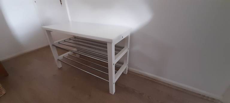 IKEA white bench with shoe storage - £10