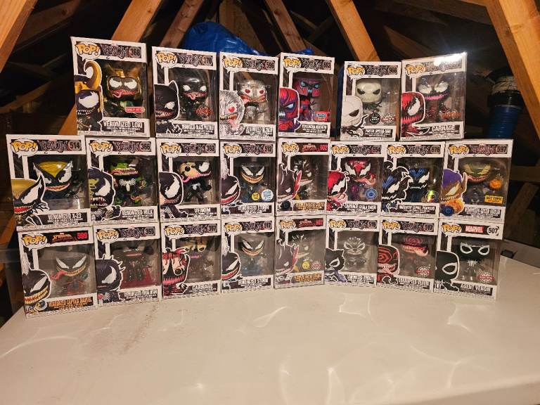 Large Collection of Funko Pop! Venom Figures – Good Condition